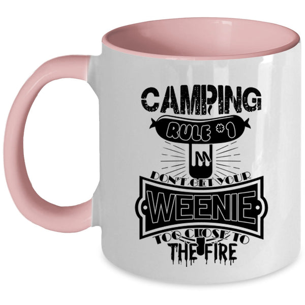 Funny Gift For Camper Coffee Mug, Camping Rule Accent Mug