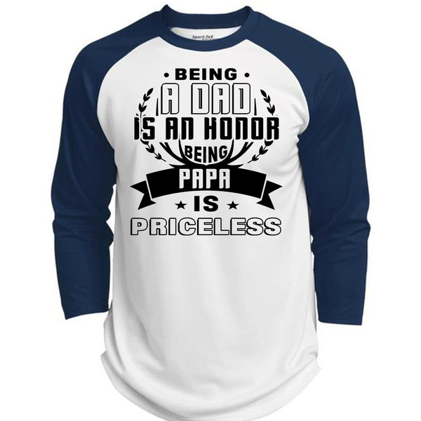 Being A Dad Is An Honor Being Papa Is Priceless T Shirt, Being A Father T Shirt, Awesome T-Shirts  (Polyester Game Baseball Jersey)