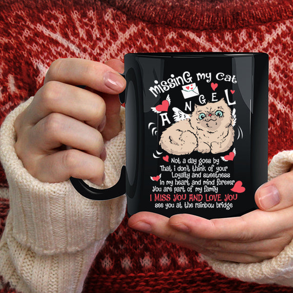 Missing My Cat Angel Coffee Mug, I Miss You And Love You Coffee Cup