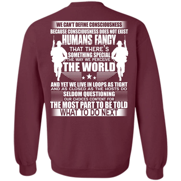We Can't Define Consciousness T Shirt, I Love Veteran Sweatshirt