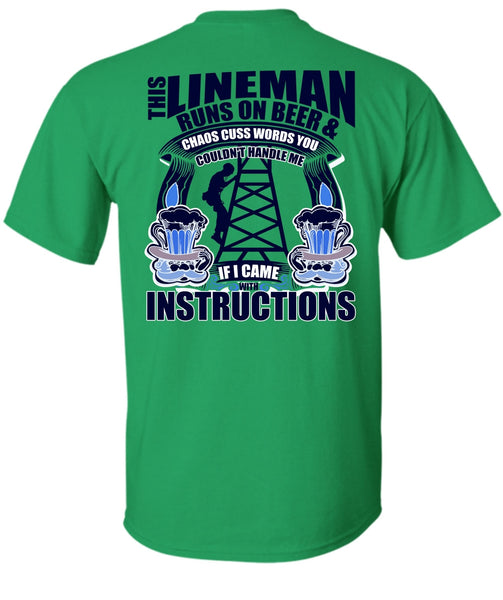 This Lineman Runs On Beer T Shirt, I Love Lineman T Shirt