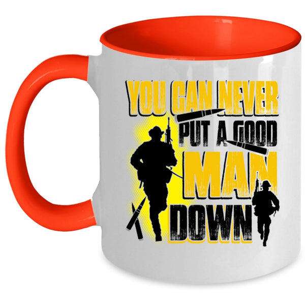 Gift For Dad Coffee Mug, You Can Never Put A Good Man Down Accent Mug