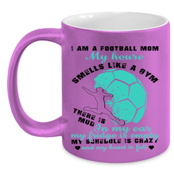 Cool Gift For Mom Coffee Mug, I Am A Football Mom Accent Mug