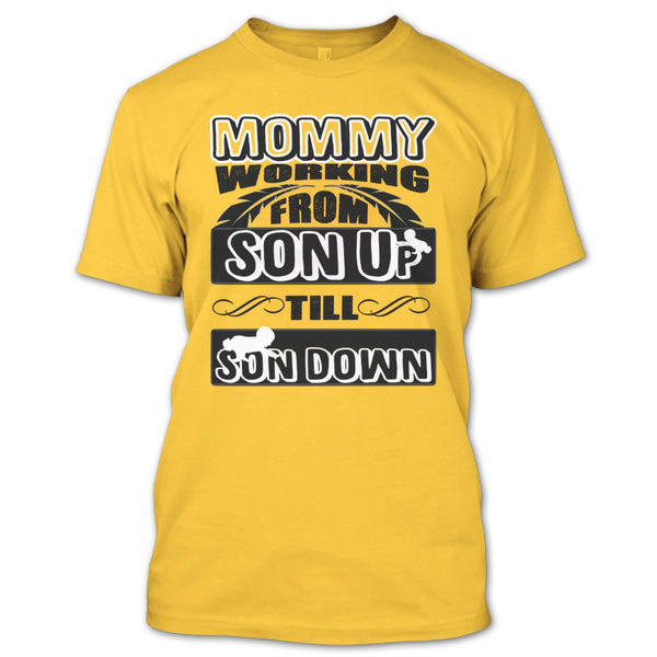 A black t-shirt with the shopify logo