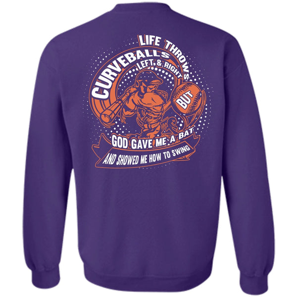 God Gave Me A Bat T Shirt, I Love Curveballs Sweatshirt
