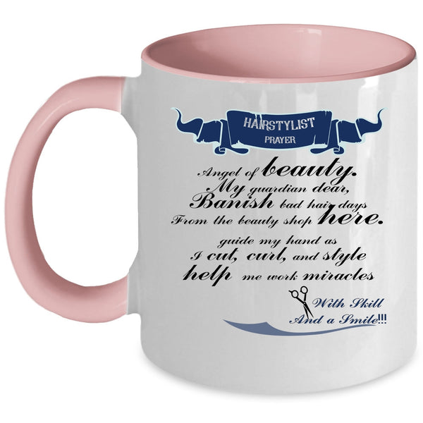 Cute Gift For Hairstylist Coffee Mug, Hairstylist Prayer Accent Mug