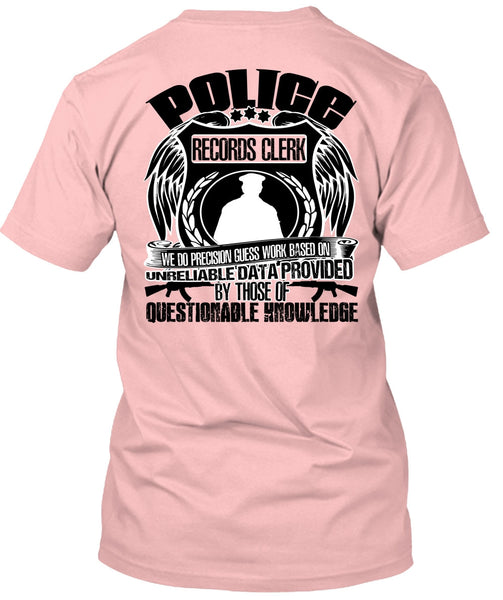 Police Records Clerk T Shirt, I Love Police T Shirt