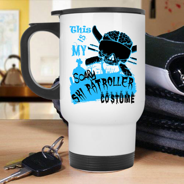 Halloween Travel Mug, This is My Scary Ski Patroller Costume Mug