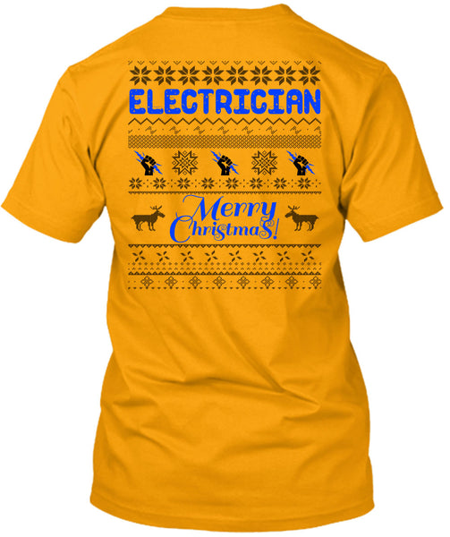 Electrician Merry Christmas T Shirt, Winter Holiday T Shirt