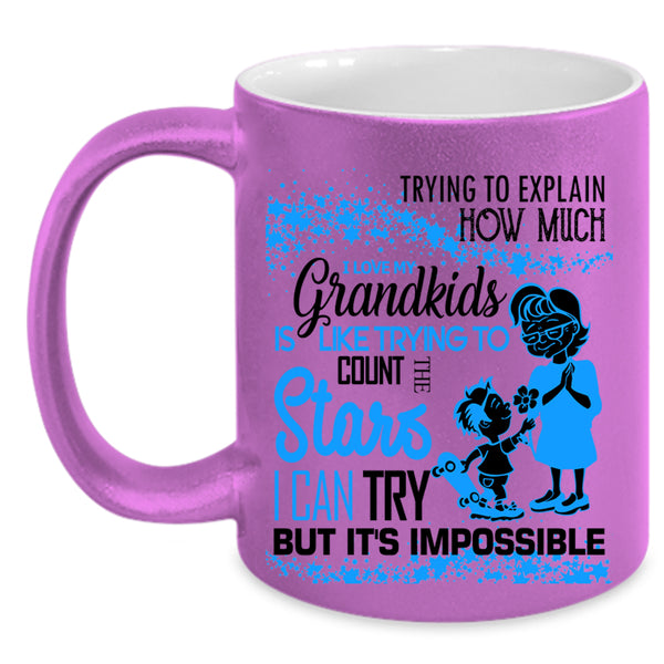 Cool Grandmas Coffee Mug, I Love My Grandkids Accent Mug