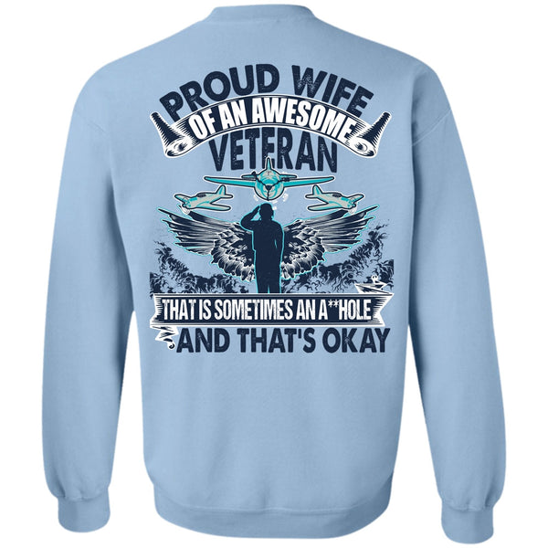 I Love Veteran T Shirt, Proud Wife Of An Awesome Veteran Sweatshirt