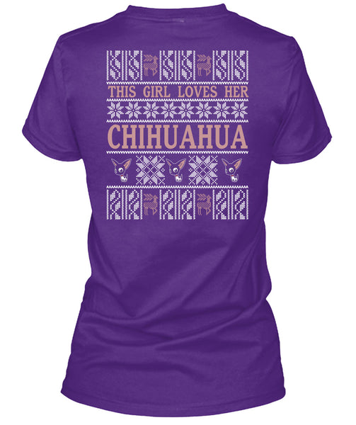 This Girl Loves Her Chihuahua T Shirt, This Girl Loves Christmas T Shirt