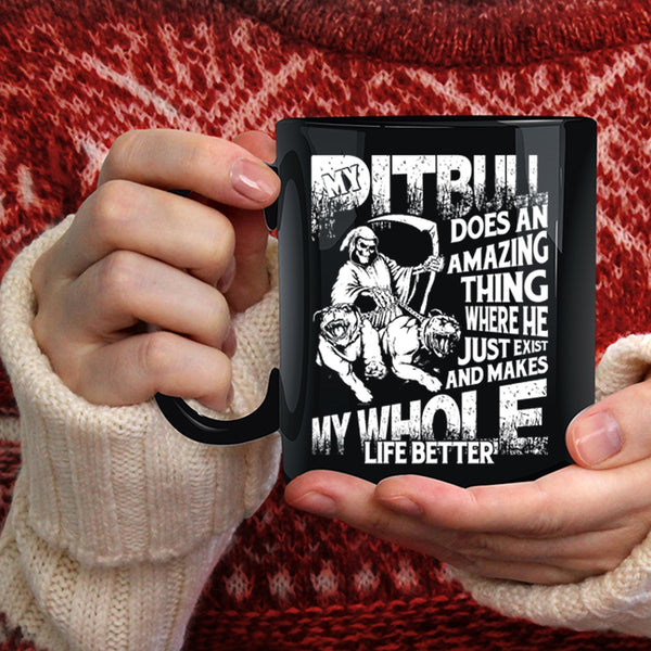 My Pitbull Does An Amazing Thing Coffee Mug, Cool pit Bulls Coffee Cup