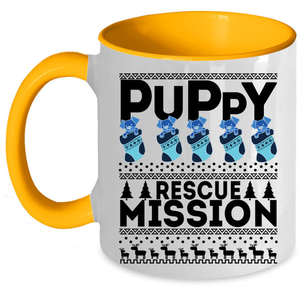 Cute Gift For Dog Lovers Coffee Mug, Puppy Rescue Mission Accent Mug