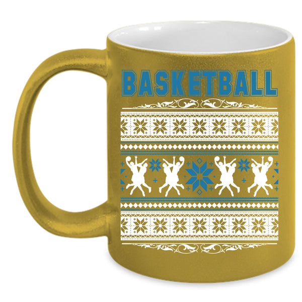 Basketball Coffee Mug, Ugly Christmas Coffee Cup
