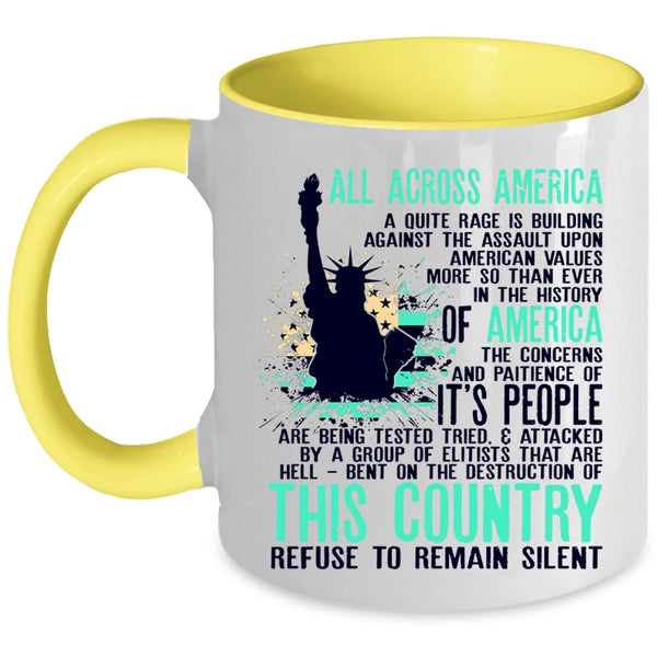 Cool Gift For Veterans Coffee Mug, All Across America Accent Mug