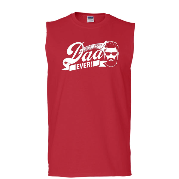 Coolest Dad Ever T Shirt, Awesome Dad Tank Top (Men's Cotton Sleeveless)