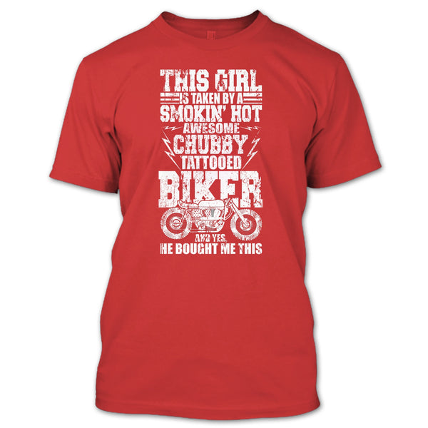 Chubby Tattooed Biker T Shirt, Coolest Tattooed Biker T Shirt