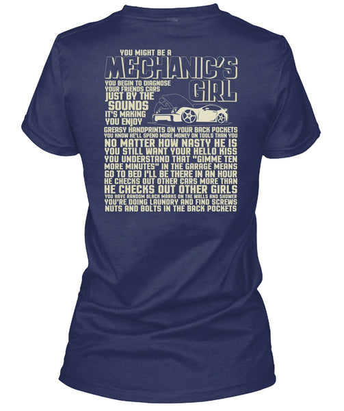 You Might Be A Mechanic's Girl T Shirt, He Checks Out Other Girls T Shirt