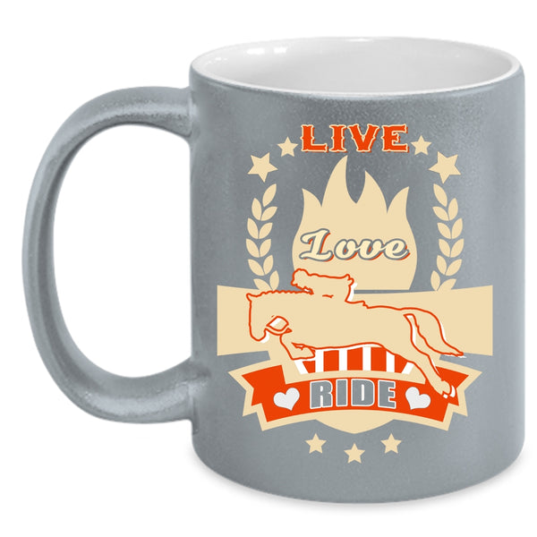 I Love Riding Coffee Mug, Funny Gift For Equestrians Coffee Cup