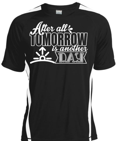 A black t-shirt with the shopify logo