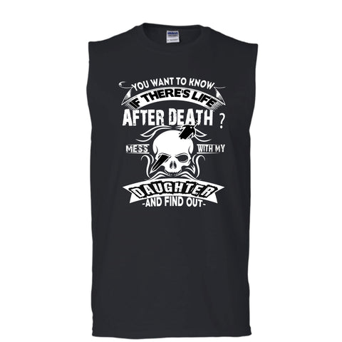 A black t-shirt with the shopify logo