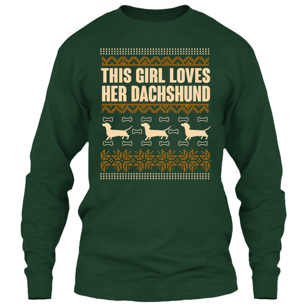 This Girl Loves Her Dachshund T Shirt, Coolest Dachshund Lover T Shirt