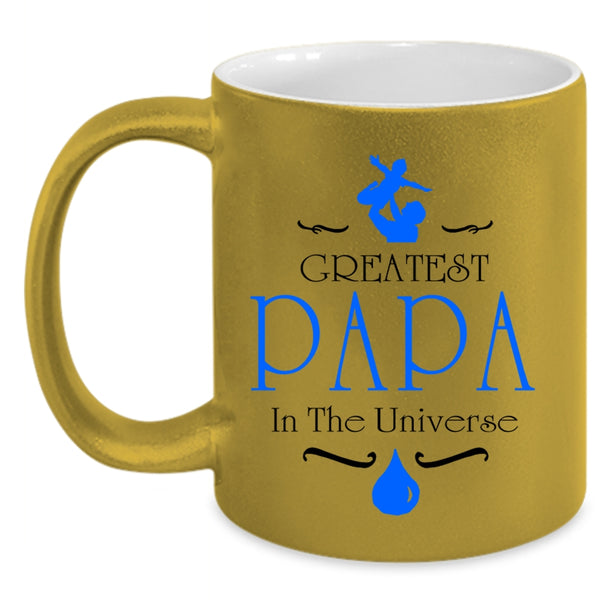 Best Gift For My Husband Coffee Mug, Greatest Papa In The Universe Accent Mug