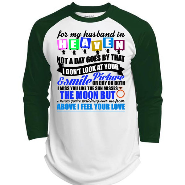 For My Husband In Heaven T Shirt, I Love Husband T Shirt, Awesome T-Shirts  (Polyester Game Baseball Jersey)