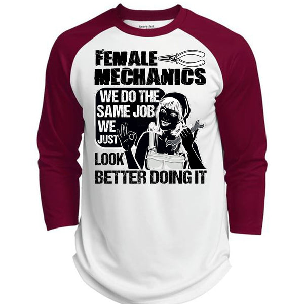 Female Mechanics T Shirt, I Love Mechanic T Shirt, Awesome T-Shirts  (Polyester Game Baseball Jersey)