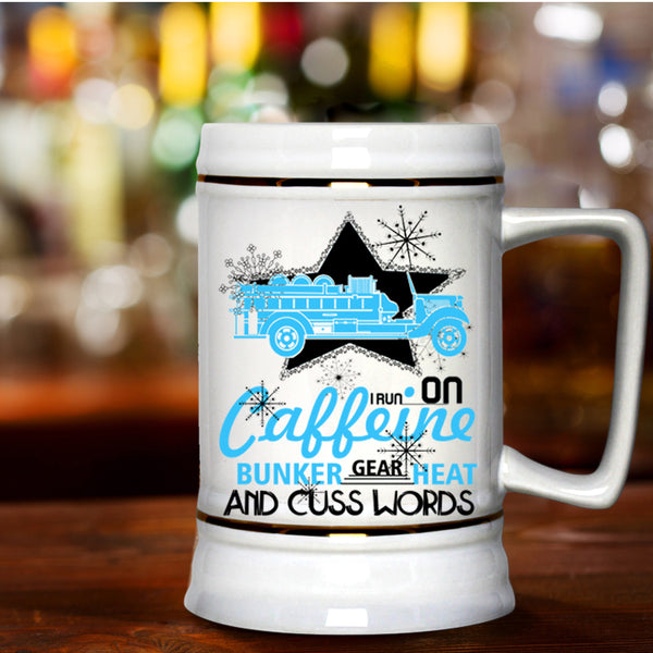 Christmas Gift For Fireman Beer Stein 22oz, Cute Firefighter Beer Mug