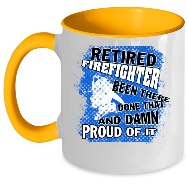 Cool Gift For Grandpa Coffee Mug, Retired Firefighter Accent Mug