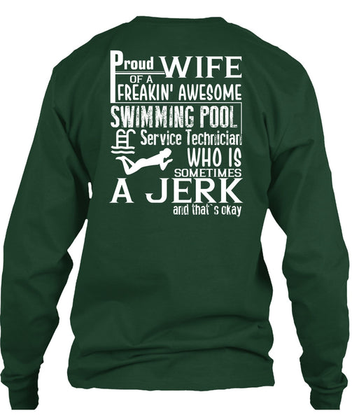 Proud Wife Of A Freaking Awesome Swimming T Shirt, Being A Swimmer T Shirt