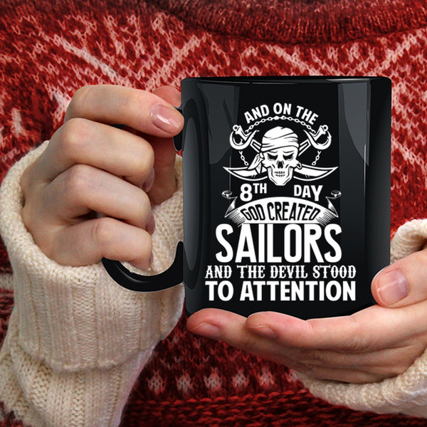 On 8th Day God Created Sailors Coffee Mug, Funny Sailing Coffee Cup