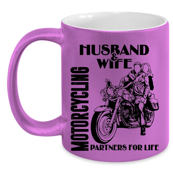 Motorcycling Partners For Life Coffee Mug, Husband And Wife Accent Mug