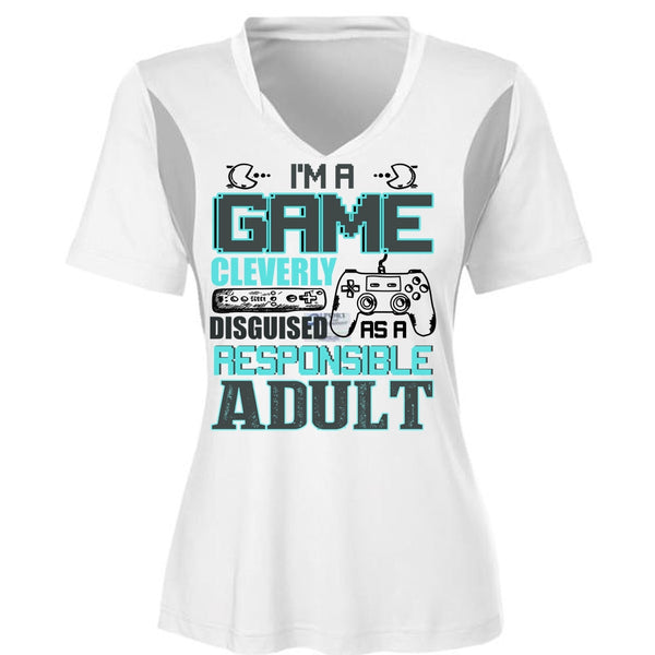 I'm A Game T Shirt, Being A Gamer T Shirt, Cool Shirt (Ladies LS Heather V-Neck)