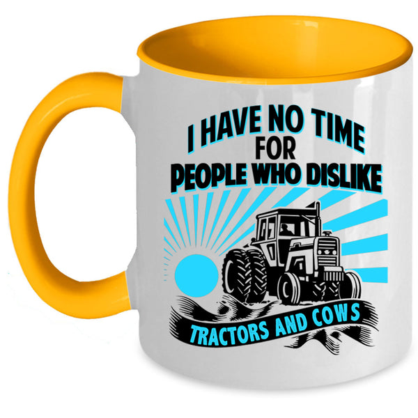 Cool Farmer Coffee Mug, Tractors And Cows Accent Mug