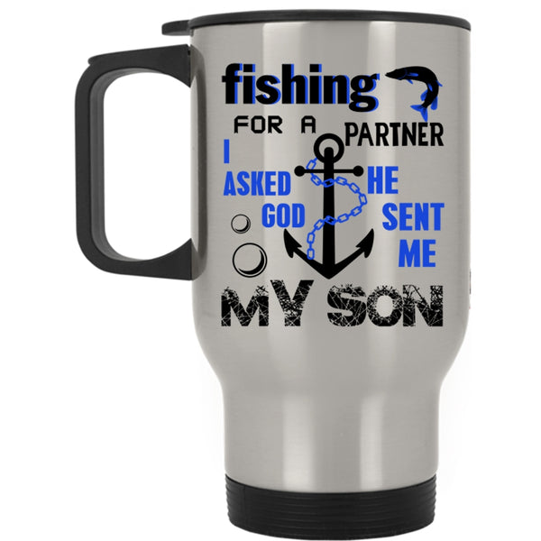 Dad And Son Travel Mug, Fishing Partner Mug