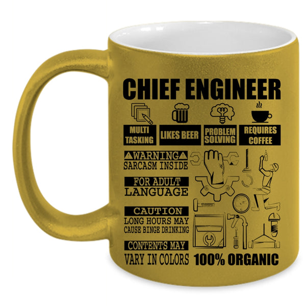 Cool Gift For Engineers Coffee Mug, Chief Engineer Accent Mug