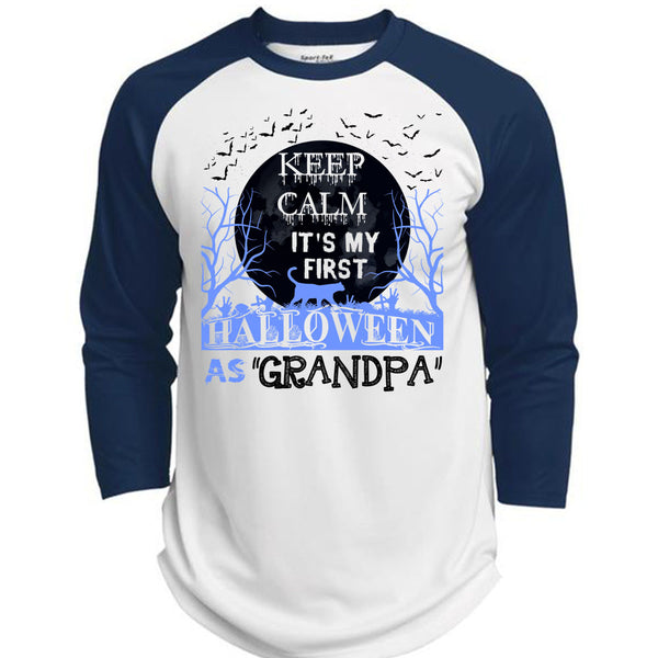 Keep Calm It's My First Halloween As Grandpa T Shirt, Wait For Halloween T Shirt, Awesome T-Shirts  (Polyester Game Baseball Jersey)