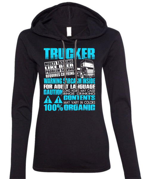 Trucker Multitasking Like Beer T Shirt, I Love Beer T Shirt (Anvil Ladies Ringspun Hooded)
