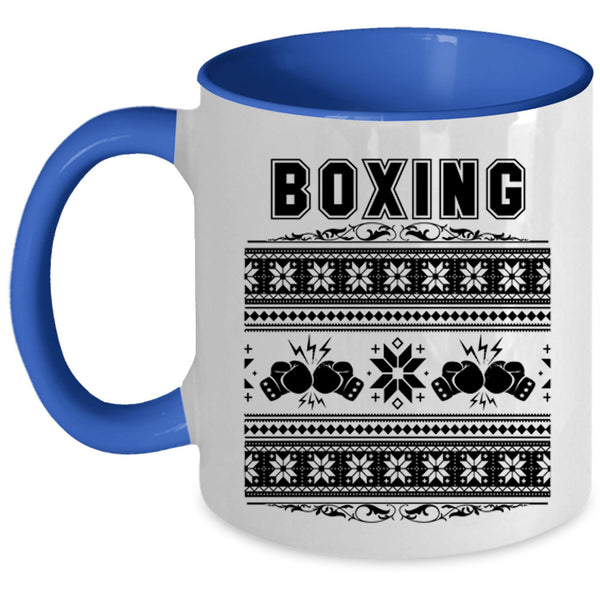 Funny Christmas Coffee Mug, Boxing Accent Mug