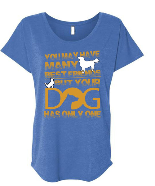 Your Dog Has Only One T Shirt, You May Have Many Best Friend T Shirt, Cool Shirt (Ladies' Triblend Dolman Sleeve)
