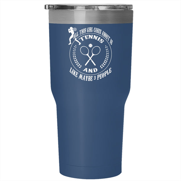 All This Girl Cares About Is Tennis Tumbler 30 oz Stainless Steel, Cool Girls Travel Mug