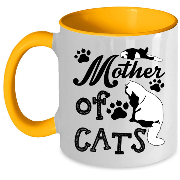 Gift For Cat Mom Coffee Mug, Mother Of Cats Accent Mug