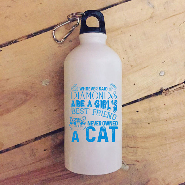Diamonds Are A Girl's Best Friend 20 oz Stainless Steel Bottle,Never Owned A Cat Outdoor Sports Water Bottle