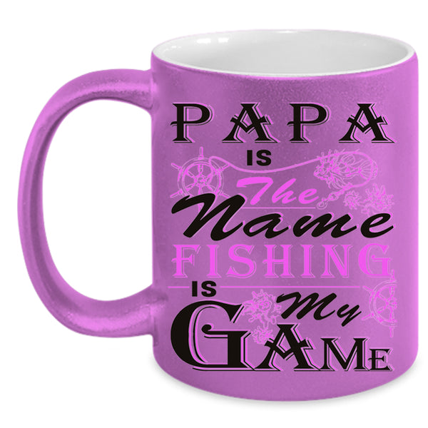 Fishing Is My Game Coffee Mug, Papa Is The Name Accent Mug