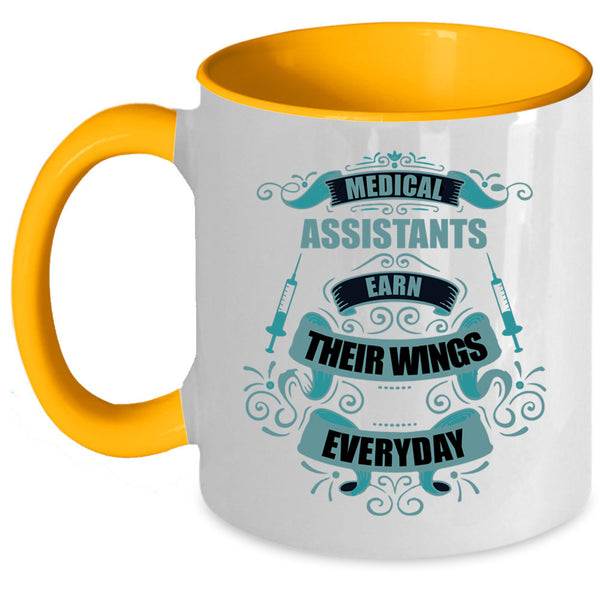 Medical Coffee Mug, Medical Assistants Earn Their Wings Accent Mug