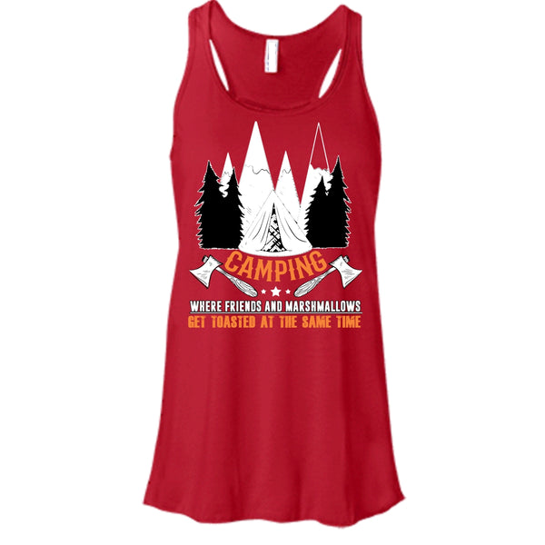 Camping T Shirt, Where Friends And Marshmalows Tank Top