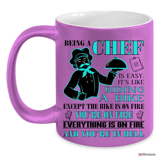 Being A Chef Cup, It's Like Riding A Bike Mug, Cool Chef Cup